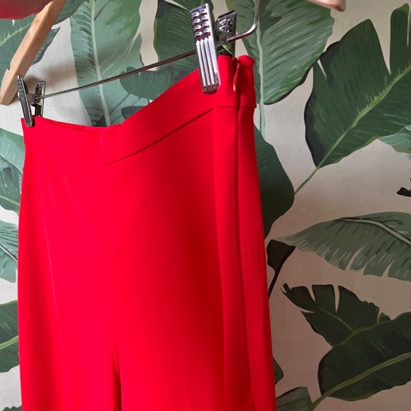 Amanda Uprichard Trousers Red Flare Leg XS NWT - Picture 5 of 9